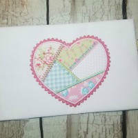 Crazy Patch Heart Machine Applique Design